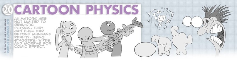 <p>Аниматоры не ограничены настоящей физикой. Они могут выходить за рамки обыденной реальности, используя вращения, махи и метаморфозы для комедийного эффекта.</p>