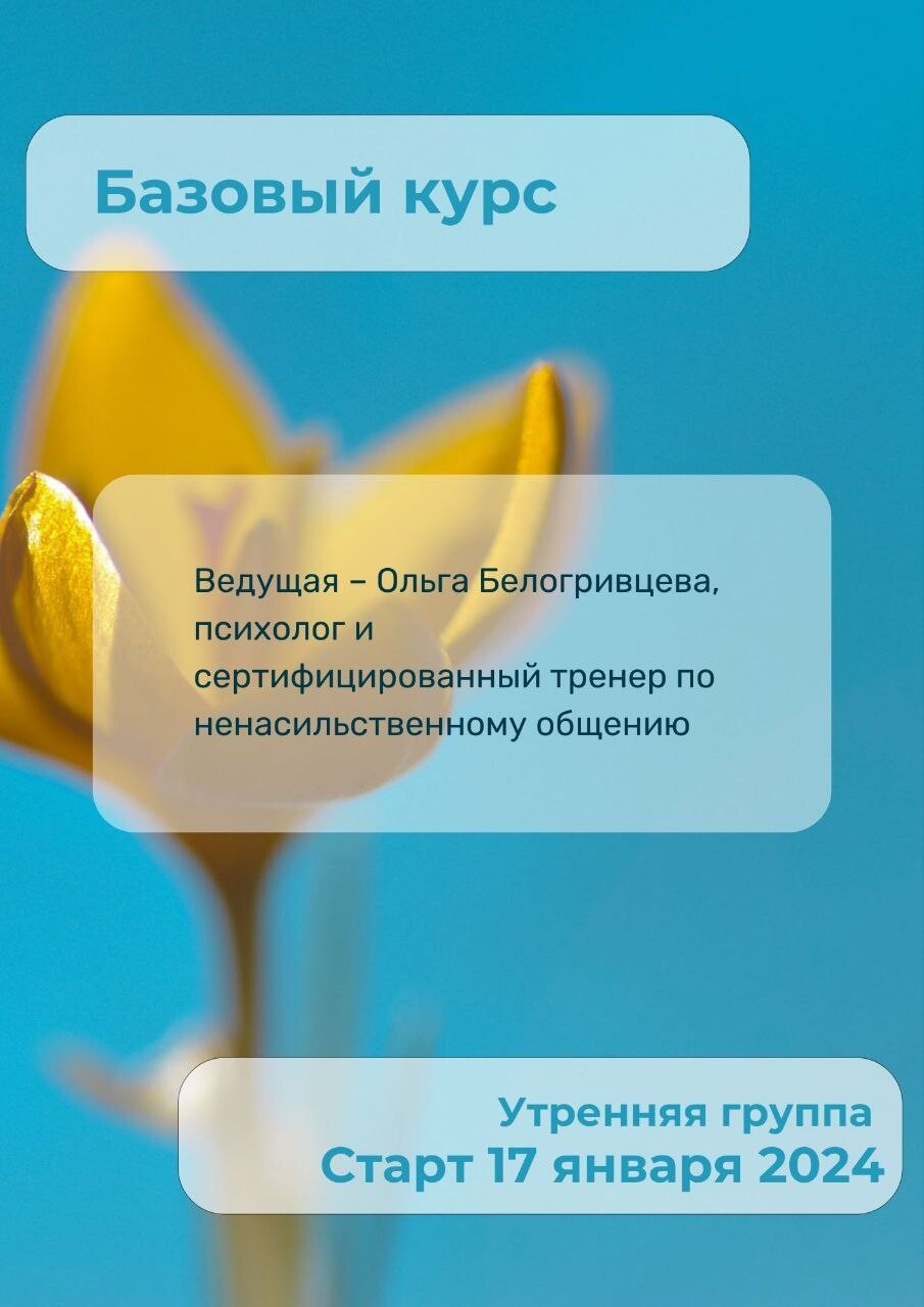 Базовый курс по ненасильственному общению Базовый курс по ненасильственному общению
