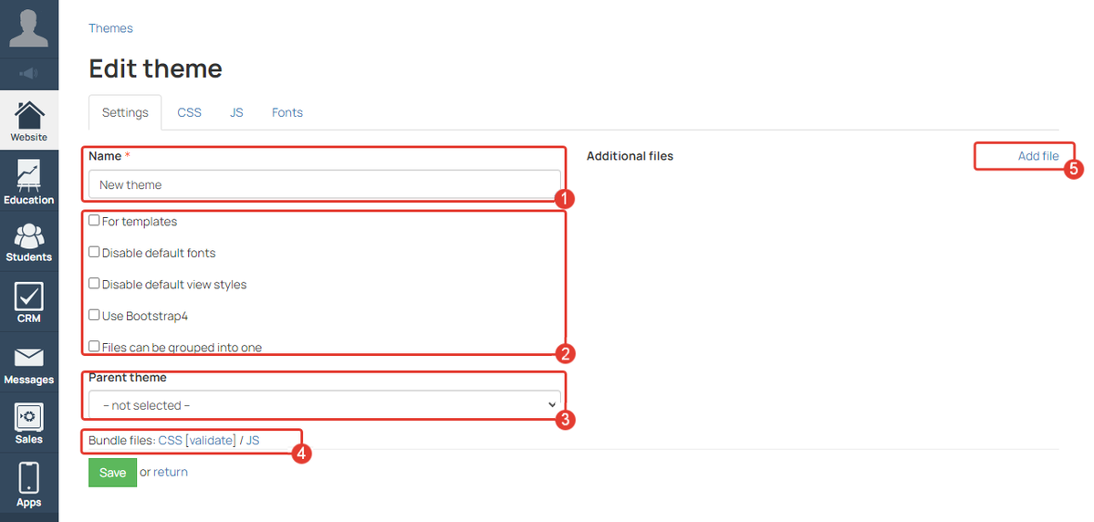 <p>
		Theme settings</p>