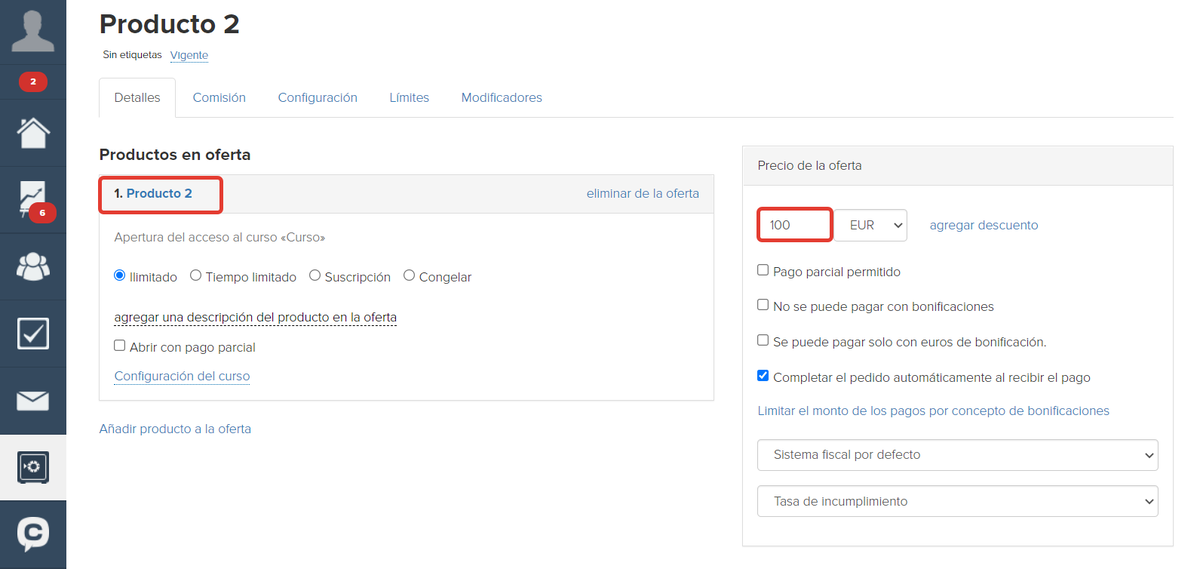 <p>
Oferta separada para un Producto 2</p>
<p>
Oferta separada para un Producto 2</p>