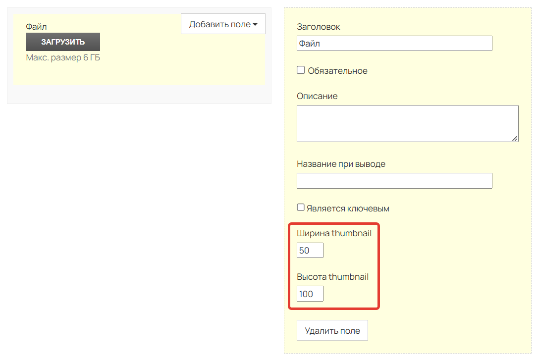 <p>Поле «Файл»</p> <p>Поле «Файл»</p>