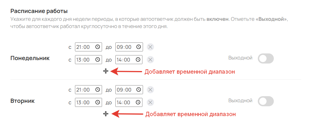 Время работы автоответчика