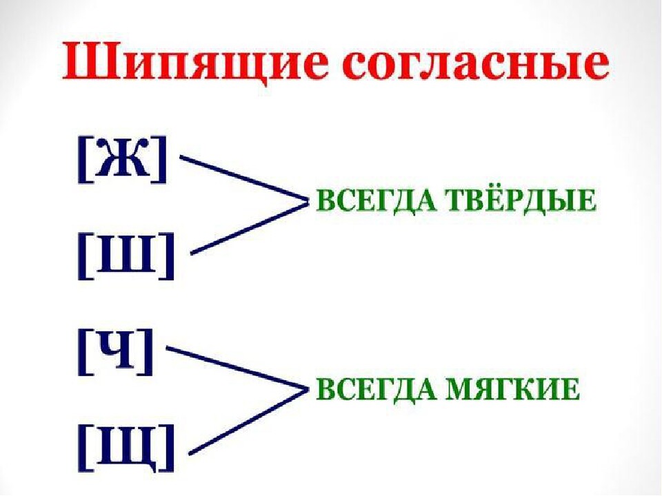 Правила шипящих звуков