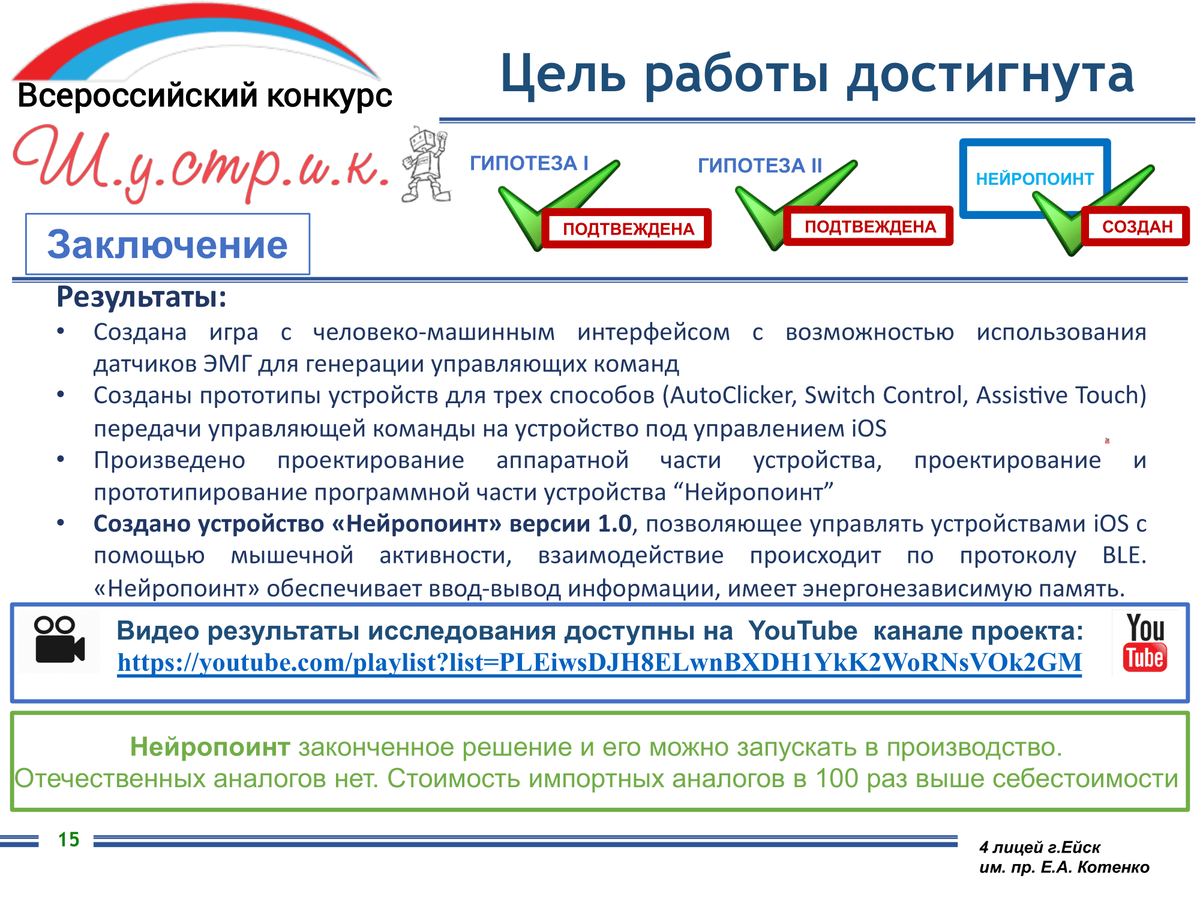 Страница презентации