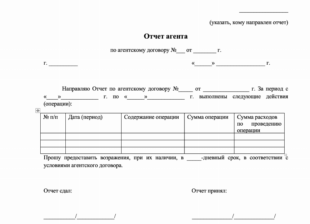 Акт реализации договора