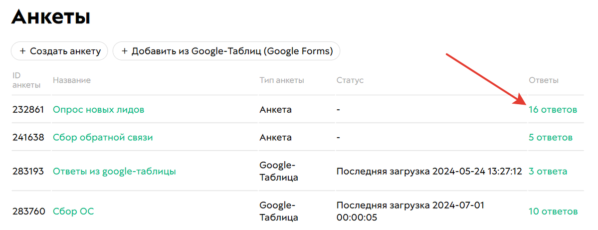 <p>Как перейти к ответам на анкету</p>