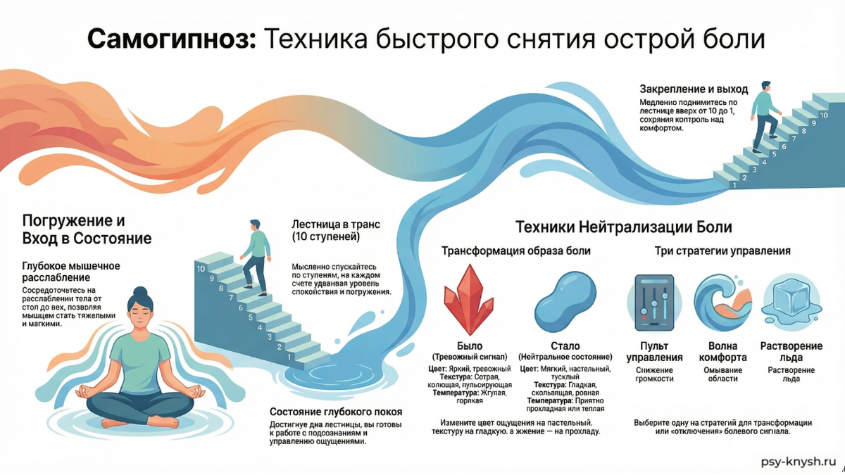 <p>		инфографика сеанса клинического гипноза для снижения острой боли	</p>
