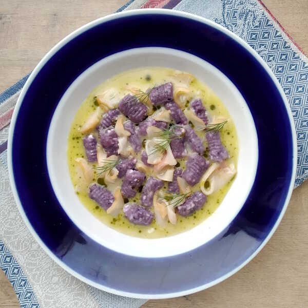 Картофельные ньокки с копчёной рыбой