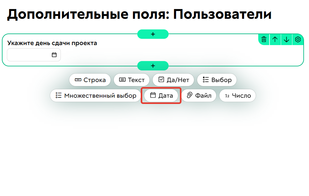 Дополнительное поле типа «Дата»